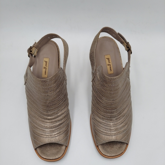 Paul Green Waverly gray leather slingback booties - Picture 4 of 10